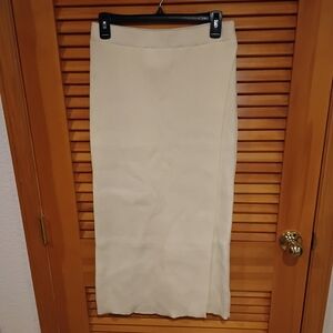 NWT Cream Ribbed Knit Midi Skirt M or L* Firm Price